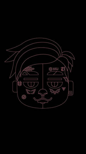 Duki Outline Art Wallpaper