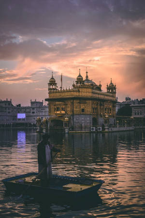 Dusk Golden Temple Hd Wallpaper