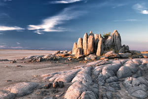 Dusk Over Botswana Savanna Wallpaper