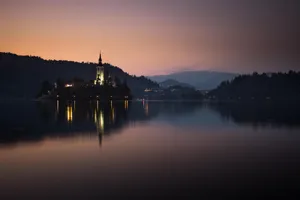 Dusky Lake Bled Slovenia Wallpaper