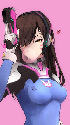 Dva Blowing The Biggest Bubble-gum Bubble! Wallpaper