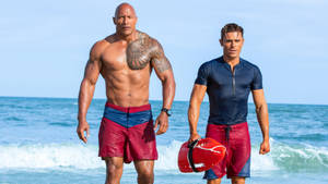 Dwayne Johnson And Zac Efron Team Up For Baywatch Wallpaper