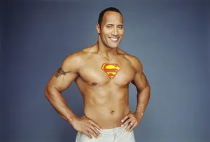 Dwayne Johnson Superman Body Wallpaper