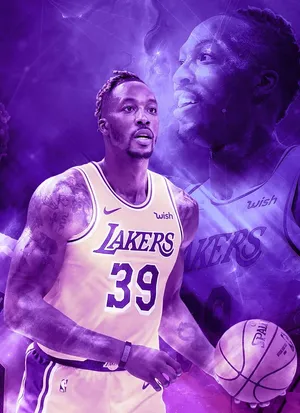 Dwight Howard Los Angeles Lakers Graphic Fan Art Wallpaper