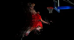 Dynamic Basketball Dunk Liquid Transformation Wallpaper