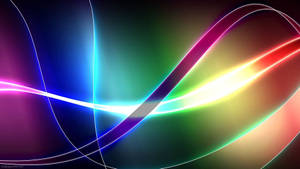 Dynamic Neon Rainbow Ribbons Wallpaper