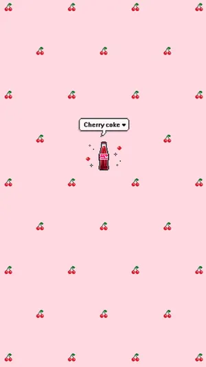 E-girl Aesthetic Cherry Coke Pixel Art Wallpaper