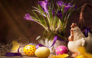 Easter Desktop Decorated Table Wallpaper