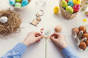 Easter Wooden Ornaments Wallpaper