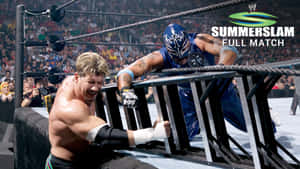 Eddie Guerrero Fighting Rey Mysterio Summer Slam Match Wallpaper