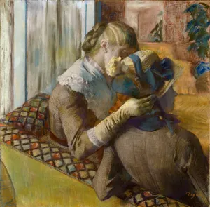 Edgar Degas At The Milliner's Pastel Drawing Wallpaper