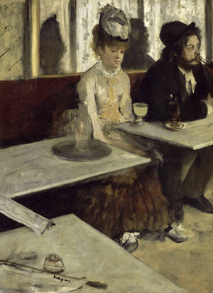 Edgar Degas The Absinthe Drinker Wallpaper