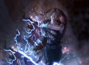 Edward Elric Performing An Alchemy Transmutation Circles Wallpaper