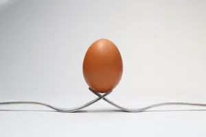 Egg Balanced On Forks Wallpaper