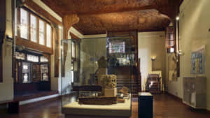 Egyptian Museum's Interior Design With Neutral Colors Wallpaper