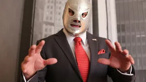 El Santo In Suit Expressive Gesture Wallpaper