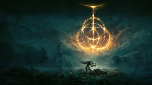 Elden Ring Fiery Gold Symbol Wallpaper