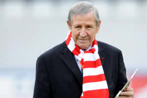 Elderly Gentlemanwith Striped Scarf Wallpaper