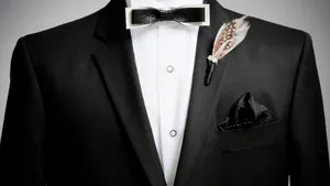 Elegant All-black Wedding Suit Wallpaper