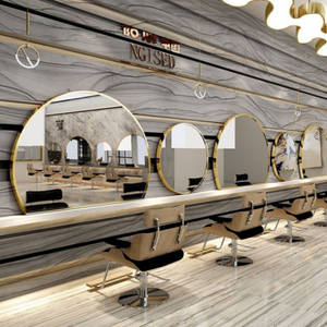 Elegant Hair Salon Gold Mirror Wallpaper