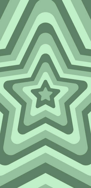 Elegant Preppy Pfp With Green Star Pattern Wallpaper
