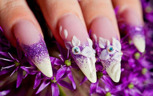 Elegant Purple Stiletto Nails Wallpaper