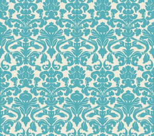 Elegant Teal Damask Pattern Wallpaper