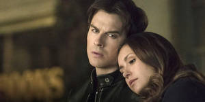 Elena Gilbert With Stefan Salvatore Wallpaper