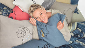 Ellen Degeneres Blue Goat Pillow Wallpaper