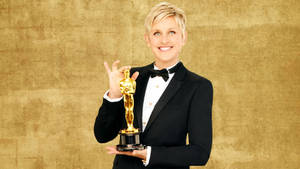 Ellen Degeneres Golden Oscar Trophy Wallpaper