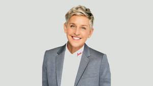 Ellen Degeneres Light Grey Suit Wallpaper