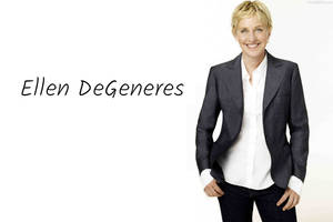 Ellen Degeneres Poster With His Name Wallpaper