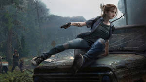 Ellie On Car Hood In The Last Of Us 4k Wallpaper