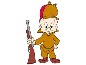 Elmer Fudd On White Wallpaper