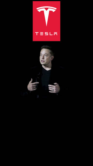 Elon Musk Tesla Logo Portrait Wallpaper