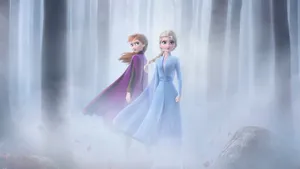 Elsa And Anna Foggy Forest Wallpaper