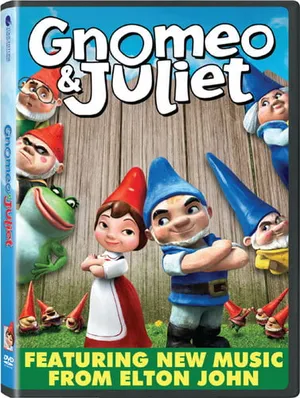 Elton John Posing With Gnomeo And Juliet Dvd Wallpaper