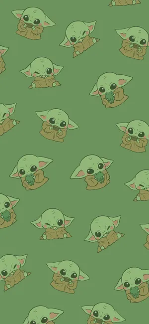 Embrace Cuteness With This Charming Baby Yoda Aesthetic. Wallpaper