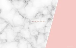 Embrace The Minimalism - White Marble Aesthetic With A Touch Of Pink. Wallpaper