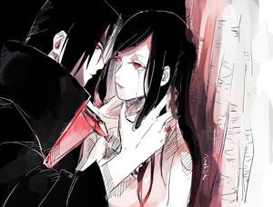 Emotional Izumi Uchiha Scene From Naruto Anime Series Wallpaper