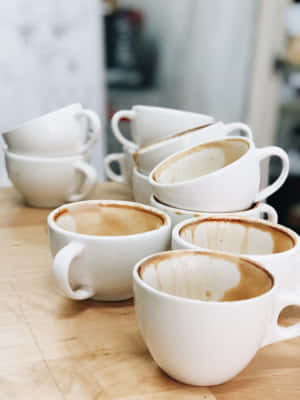 Empty Cups Of Coffee Wallpaper