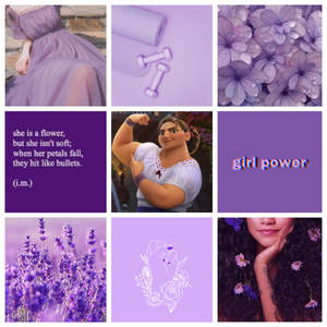 Encanto Luisa Purple Floral Collage Wallpaper