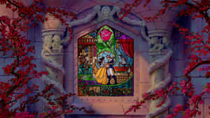 Enchanted Rose Stained Glass Window Wallpaper
