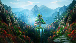 Enchanted Tree In The Forest Wallpaper