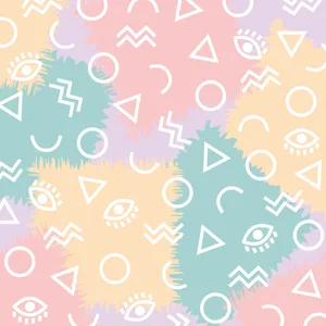 Energetic Cute Pastel Shapes Wallpaper