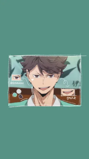 Engaging Doodle Of Toru Oikawa From Haikyuu!! Wallpaper
