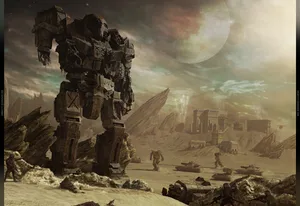 Engaging Mechs In A Futuristic Battle Wallpaper