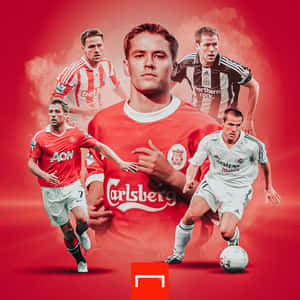 English Footballer Michael Owen Career Poster Wallpaper