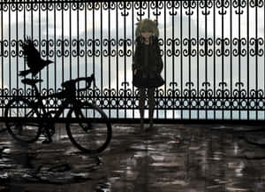 Enigmatic Gothic Anime Character In Moonlight Wallpaper