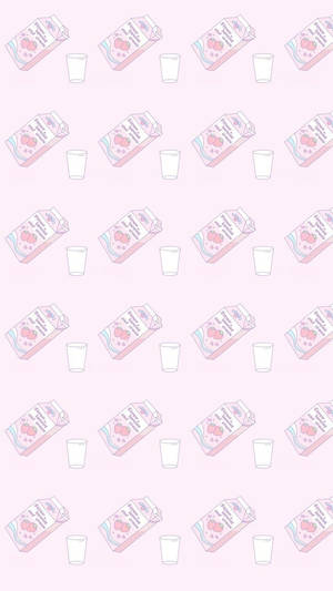 Enjoy A Cold Glass Of Strawberry Milk - The Perfect Refreshing Drink Wallpaper